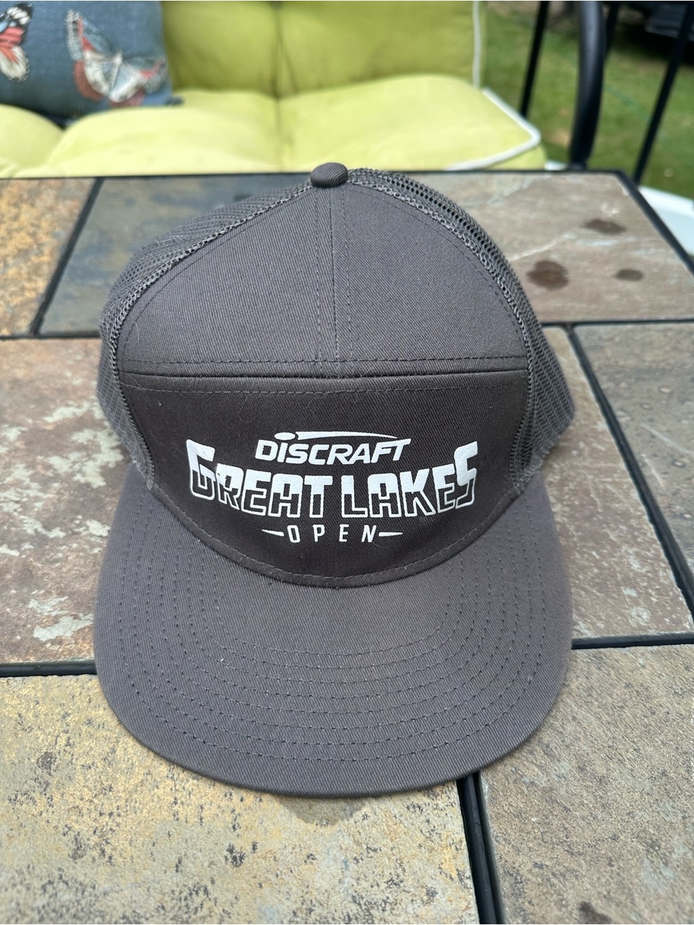OTTO Great Lakes Open Trucker Hat in Dark Gray with White Logo